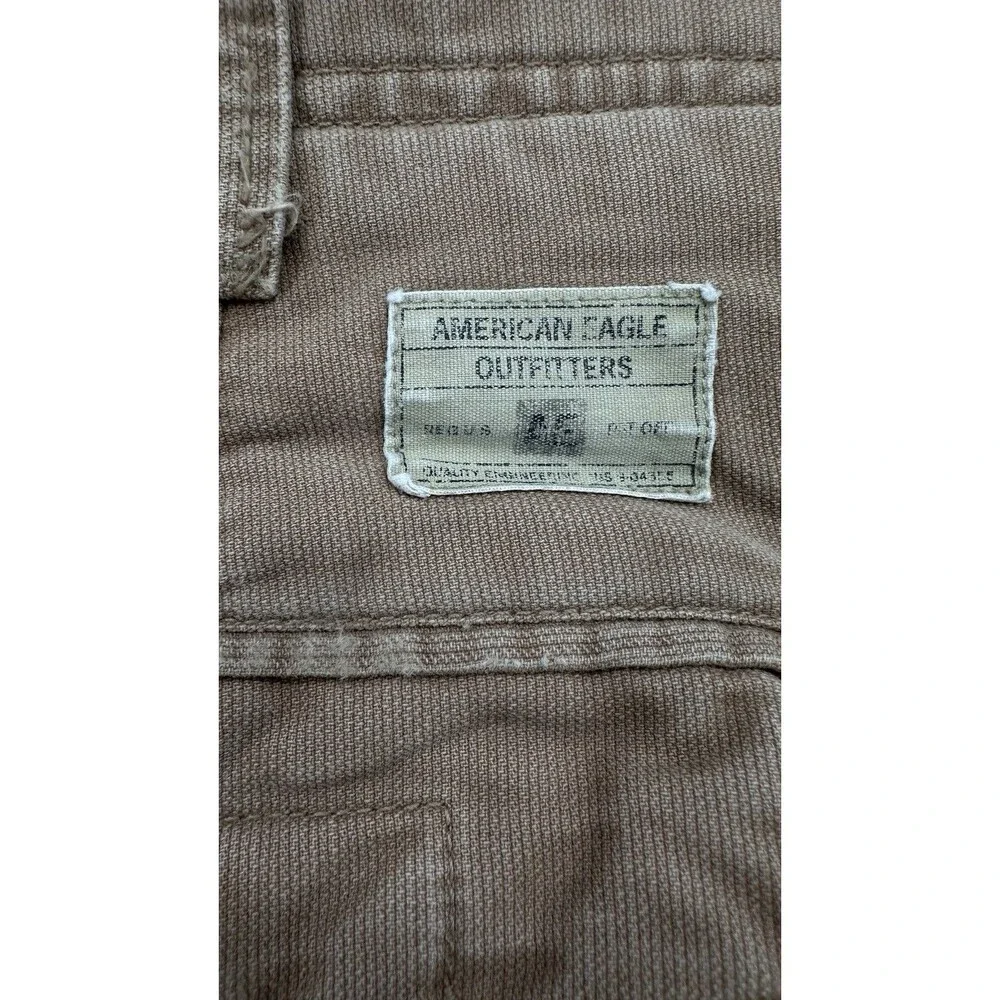 American Eagle AE Supply‎ Y2K Flex Cargo Pants Tan Mens Military Inspired 36x